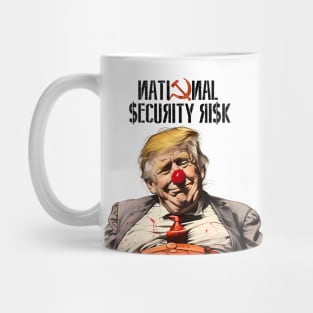 Donald Trump: National Security Risk on a light (Knocked Out) background Mug